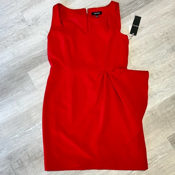 NWT! Chetta B Red Sheath Dress Size: 16 - Picture 1 of 5